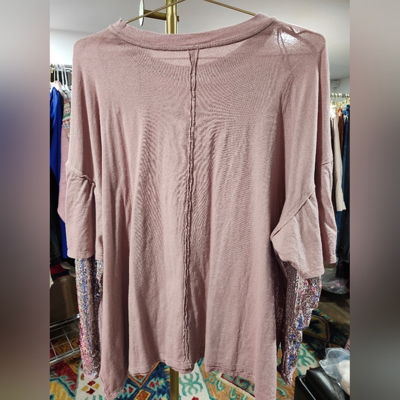 Free People Sequin Twofer long sleeve NWOT - Picture 8 of 10